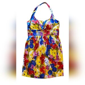Bisou Bisou Halter Floral Dress with Pockets